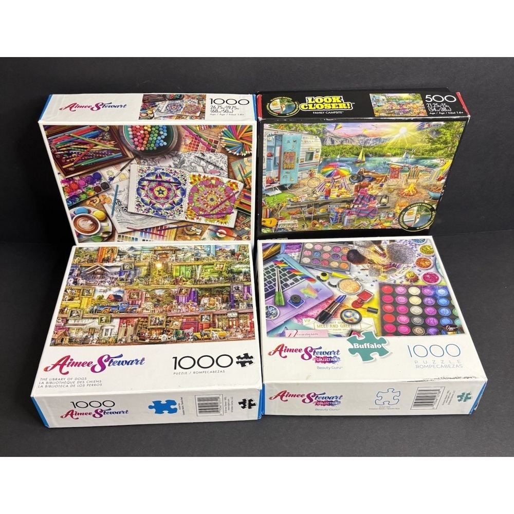 4 Aimee Stewart Jigsaw Puzzles Buffalo 500 & 1000 Pc Beauty Guru **UNVERIFIED